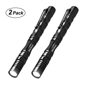 LED Pocket Pen Light Flashlights, Brionac Newest Mini Flashlight Ultra Bright and Durable, Lightweight and Waterproof, Ideal for Indoor and Outdoor Use-2 Pack