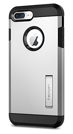 Spigen Tough Armor [2nd Generation] iPhone 8 Plus Case / iPhone 7 Plus Case with Kickstand Air Cushion Technology for Apple iPhone 8 Plus (2017) / iPhone 7 Plus (2016) - Satin Silver