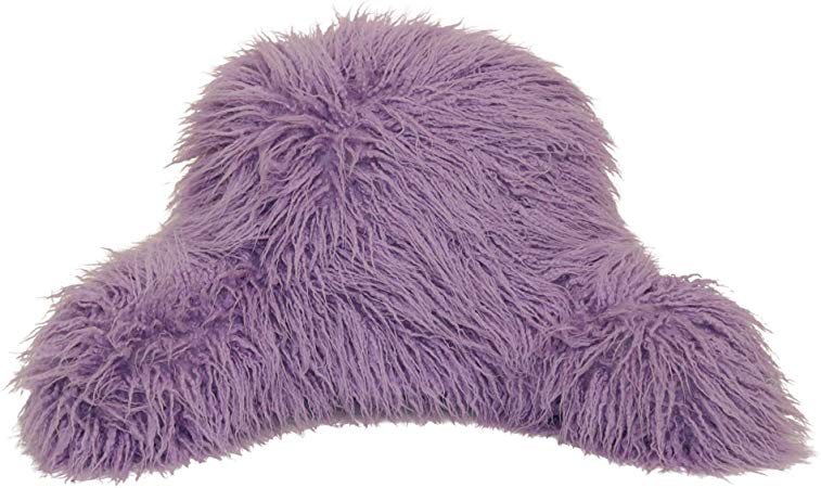 Brentwood Originals Mongolian Fur Jr Back Rest Pillow, Small Backrest, Lavender