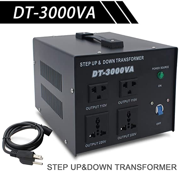 LVYUAN Voltage Transformer Converter 3000 Watt Step Up/Down Convert from 110-120 Volt to 220-240 Volt and from 220-240 Volt to 110-120 Volt with 2 US outlets, 2 Universal outlets, Circuit Breaker