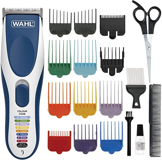 Wahl Colour Pro Cordless Clipper Kit, Hair Clippers for Men, Head Shaver, 12 Colour Coded Guide Combs, Men's Hair Clippers, Clippers for Family Hair Cuts, Easy Home Haircutting with Neck Duster