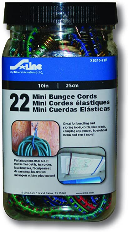 S-Line XB210-22P Mini Bungee Cords 10-Inch, 22-Piece Jar