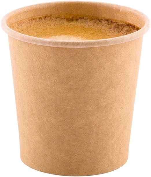 Restaurantware RW Base 4 oz Natural Paper Unbleached Coffee Cup - Single Wall - 2 1/2" x 2 1/2" x 2 1/2" - 50 Count Box