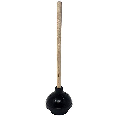 Unique Imports #1 Toilet Plunger Double Thrust Force Cup Suction with Long Wooden Handle Fix Clogged Toilets - Superior Suction for Commercial Stores & Restaurants