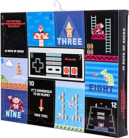 Nintendo Men's Classic 12 Days of Socks Advent Box