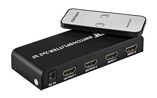 JINPIN2202 is a 2 in 2 out with IR Remote control HDMI switch splitter2x2 .This hdmi switcher support HDMI 1.4 a,3D,1080p for roku ,PS4