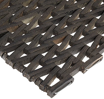 Durable Durite Recycled Tire-Link Outdoor Entrance Mat, Herringbone Weave, 24" x 36", Black