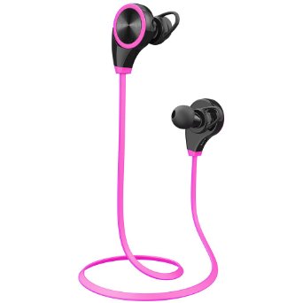 Bluetooth Headphones,Fetta V4.1 Wireless Sport Headphones Stereo In-Ear Noise Cancelling Sweatproof Headphones with Mic for iPhone 6S Samsung Note LG HTC Sony iPad And Other Android Devices (Pink)