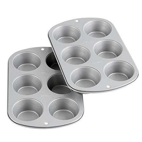 Wilton Recipe Right Non-Stick 6-Cup Standard Muffin Pan, Multipack of 2