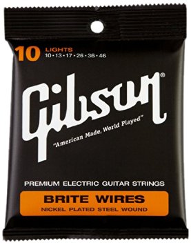Gibson Brite Wires Electric Guitar Strings, Light 10-46