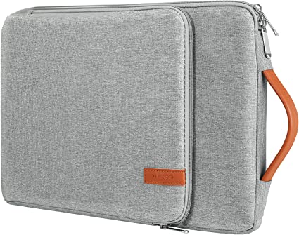 MoKo 13-13.3 Inch Laptop Sleeve Fits MacBook Pro 13" M2 2022/Pro M1 Pro/M1 Max 14.2 2021/Pro 13", MacBook Air 13.6" M2 2022, Tab S8 Ultra, Computer Carrying Bag Handle Pouch with Pocket, Light Gray