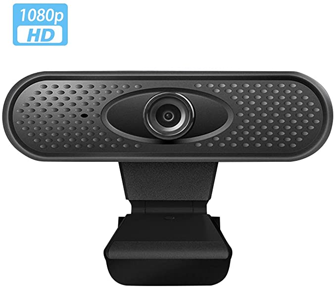 1080P HD Webcam with Dual Microphones Webcam for Gaming Conferencing, Laptop or Desktop Webcam, USB Computer Camera for Mac Xbox YouTube Skype OBS, Free-Driver Installation Fast Autofocus Black