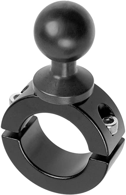 Motorcycle bar Mount with 1" Ball. Metal Construction with Rubberized Coating on Ball. Compatible with RAM and 1" Ball Systems from Arkon, iBolt and More. Tackform Enterprise Series.