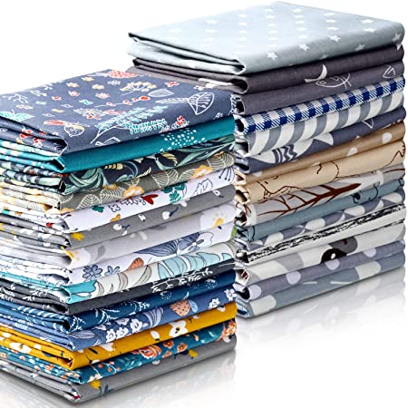 30 Pieces 10 x 10 Inches Cotton Fabric Printed Bundle Squares Floral Fabric Patchwork Sewing Quilting Bundles Assorted Pattern Cotton Fabric for DIY Scrapbook Craft Making Supplies