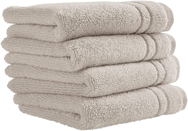 Rivet Quick-Dry Cotton Washcloth Set, 4-Pack, Vapor