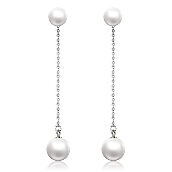 CAT EYE JEWELS Pearl Set, S925 Sterling Silver Chain Pearl Jewelry(Necklace and Earrings Option)