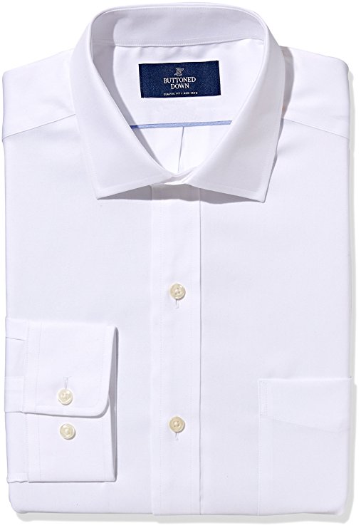 Buttoned Down Men's Non-Iron Classic-Fit Pinpoint Spread-Collar Dress Shirt