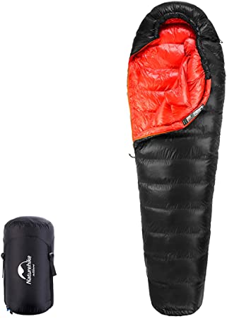 Naturehike Ultralight White-Duck-Down Degree 50/32 F Sleeping Bag for Backpacking, Most Compact Down Filled Lightweight Mummy Sleep Bag for Backpack 4 Season