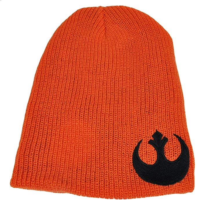 Star Wars Reversible Knit Beanie Galactic Empire Rebel Alliance Orange Blk Hat