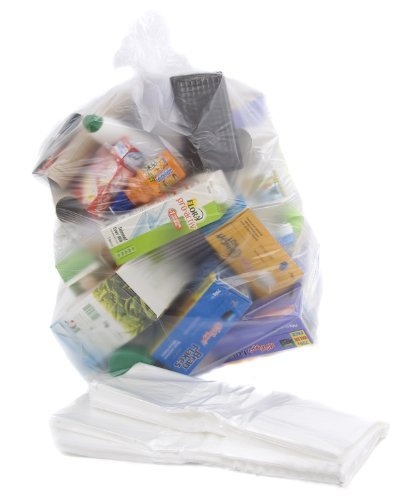 200 Clear Recycling Bags / Sacks / Refuse / Rubbish - 140 Gauge