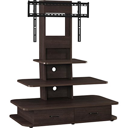Altra Furniture 1762196PCOM Galaxy TV Stand with Mount and Drawers, 70", Dark Walnut