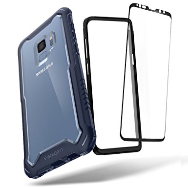 Spigen Hybrid 360 Galaxy S9 Case with 360 Full Body Coverage Protection with Tempered Glass Screen Protector for Samsung Galaxy S9 (2018) - Deep Sea Blue