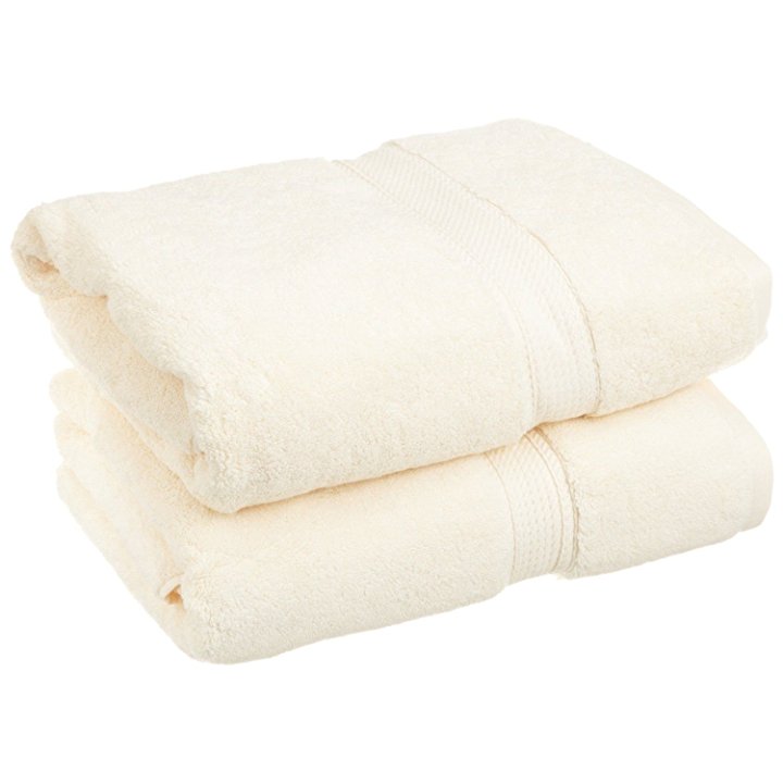 Superior 900 Gram 100% Premium Long-Staple Combed Cotton 2-Piece Bath Towel Set, Cream