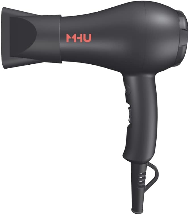 Travel Mini Hair Dryer Ceramic Ionic 1000 Watts Blow Dryer for RV Lightweight 2 Speed Settings with a Concentrator, Black