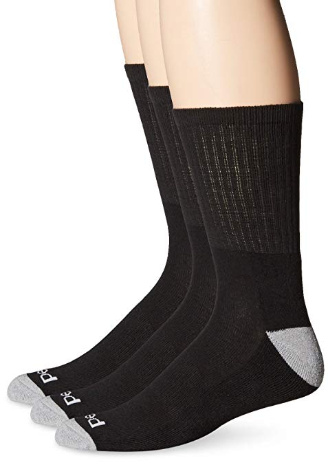 PEDS Men's 3 Pack Cushion Crew Socks with Coolmax