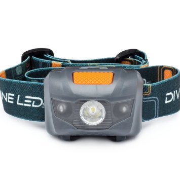 The BRIGHTEST LED Headlamp - Adjustable Head & Strap - Super Comfortable - Exquisite Design - Impervious to Water - Red & White Mode - Suitable with Rechargable Batteries - Suitable for: Jogging, Reading, Camping, Fishing & Hunting - Hex Series by Divine LEDs