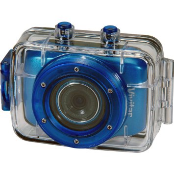 Vivitar DVR785HD-BLU 5MP Pro Waterproof Action Camcorder with Case and Mounts Video Camera with 2-Inch LCD Screen (Blue)