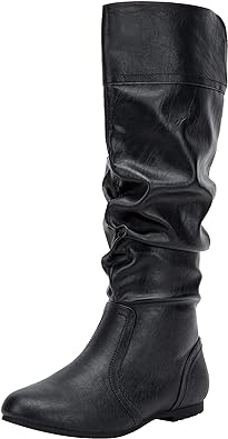 Jeossy Women's 9601 Knee High Boots Tall Slouch Boots with Inside Zipper