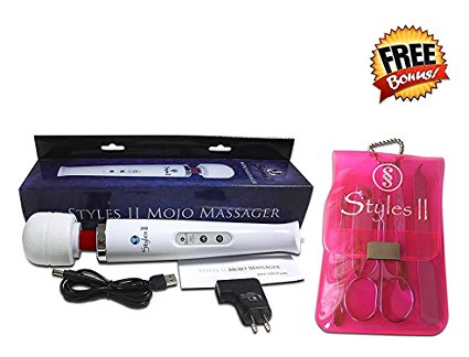 Styles II MANICURE SET & Styles II Mojo Rechargeable Cordless HandHeld Personal Massager 10 Pulsation- Great At-Home for Neck, Back, Shoulder, Waist, Feet – Suitable for All - Satisfaction Guaranteed