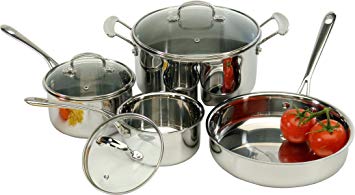 Excelsteel 7 Piece Triply 18/10 Stainless Steel Cookware Set
