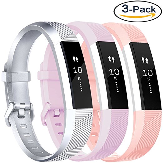 Vancle For Fitbit Alta HR Bands and Fitbit Alta Bands (3 PACK), Newest Sport Replacement Wristbands with Secure Metal Buckle for Fitbit Alta HR/Fitbit Alta