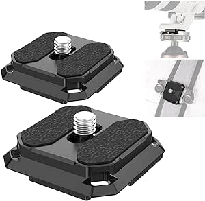 Neewer 2 Pack Quick Release Plate 38mm Square Arca Type QR Camera Mount Plate Compatible with Peak Design Capture V3 Camera Clip, Tripod Head to Shoulder Strap Quick Switch with 4 Safety Pins, QPR-5