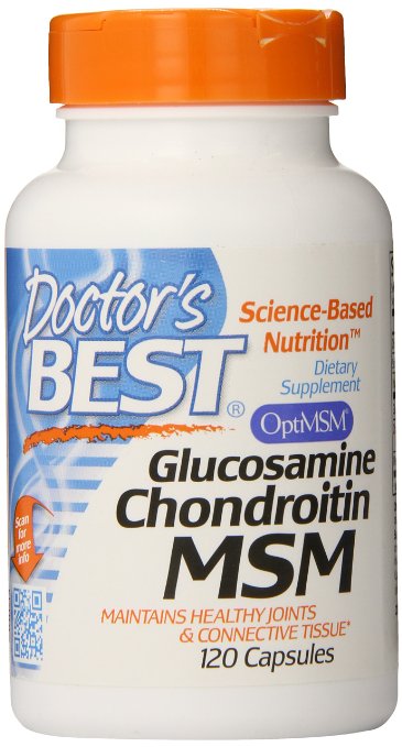 Doctor's Best Glucosamine/Chondroitin/MSM, Capsules, 120-Count