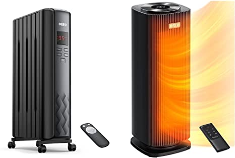 Dreo Radiator Heater, 2021 Upgrade 1500W Electric Portable Space Oil Filled Heater & Space Heaters for Indoor Use, Quiet&Fast Portable Heater with Tip-Over and Overheat Protection