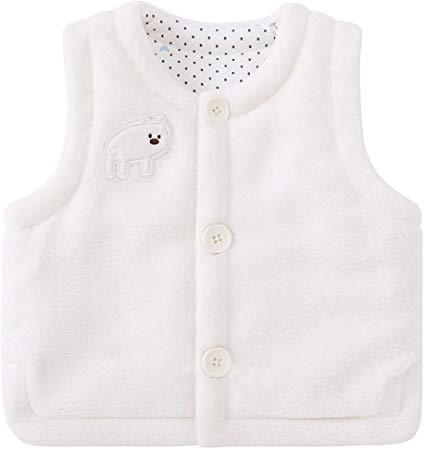 pureborn Baby Warm Sleeveless Jacket Cotton Vest Fall Winter Children Waistcoat 0-3 Years