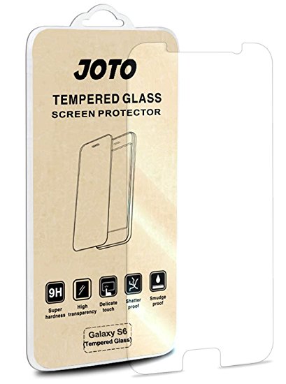 Galaxy S6 Tempered Glass Screen Protector - JOTO Galaxy S6 Tempered Glass Screen Protector 0.33 mm Film Guard for Samsung Galaxy S6, SM-G920 (2015), anti fingerprint, shatter proof, Super transparence, S6 Glass Protector (1 Pack)