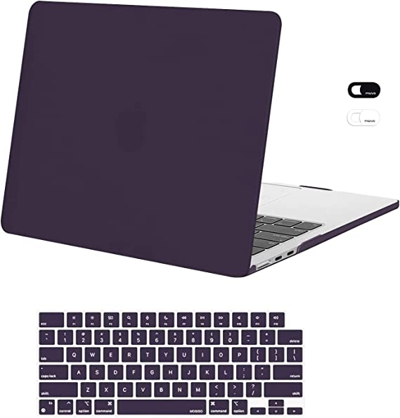 MOSISO Compatible with MacBook Air 13.6 inch Case 2022 2023 Release A2681 M2 Chip with Liquid Retina Display & Touch ID, Plastic Hard Shell Case & Keyboard Cover & Webcam Cover, Plum Purple