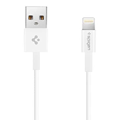 Spigen Apple MFI Certified Lightning to USB Charge Sync Cable (1 Meter) - White