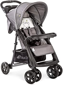 Hauck Disney Lightweight Pushchair Shopper Neo 2 / Up to 25 Kg / 2 Cup Holder and Accessory Tray / One Handed Folding / Fully Reclining / Lying Position From Birth / XL Shopping Basket / Grey Beige