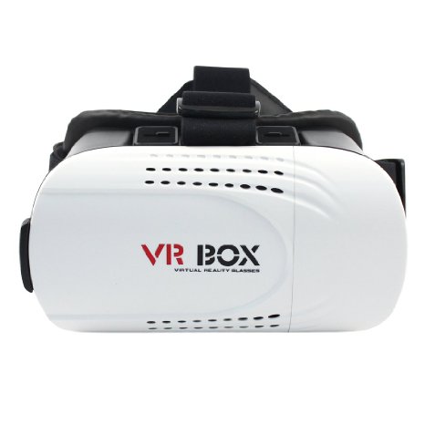 VR BOX Version 3D- Virtual Reality Headset 3D Video Movie Adjust Cardboard 3D Glasses Focal & Pupil Distance adjustment For iPhone 6 Samsung 4.7-5.5 inchs (white)