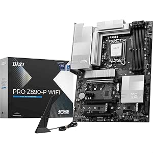 MSI Pro Z890-P WiFi Carte mère, ATX - pour processeurs Intel Core Ultra (série 2), LGA 1851 - DrMOS 55A, Mémoire DDR5 (9200 MT/s OC), PCIe 5.0 x16 & 4.0 x16, M.2 Gen5, Thunderbolt 4, Wi-FI 7, 5G LAN