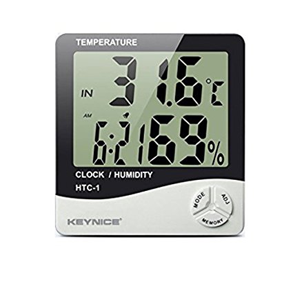 Keynice® Weather Thermometers, Indoor Humidity Thermometer Wall Mount Monitor Sensor Thermostat Home Office, digital indoor thermometer with memory, HTC-1