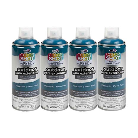 Bulk buy: Tulip ColorShot Outdoor Upholstery Spray Paint 8 oz. 4-pack, Peacock