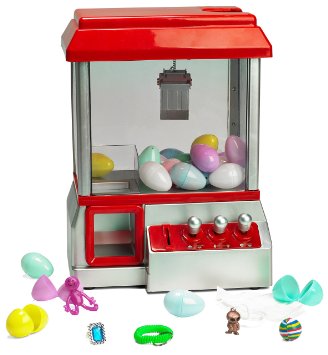 Prextex Electronic Claw Game - With Toy Filled Eggs Toy Grabber Machine Arcade Game with Sound