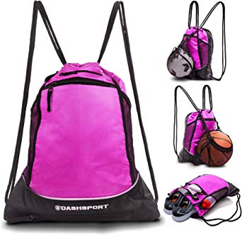 Drawstring Bag with Mesh Net - Sackpack with Net for All Sports and Swimming