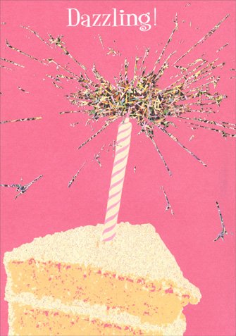 Dazzling Sparkler Cake A*Press Glitter Birthday Card